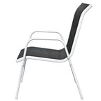vidaXL Stapelbare Gartenstühle 4 Stk. Stahl und Textilene Schwarz