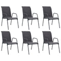 vidaXL Stapelbare Gartenstühle 6 Stk. Stahl und Textiline Anthrazit