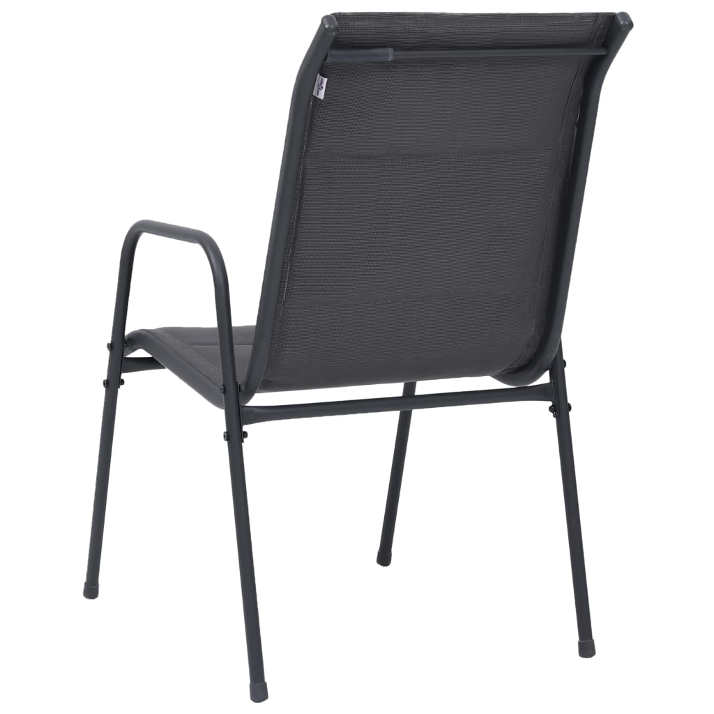 vidaXL Stapelbare Gartenstühle 6 Stk. Stahl und Textiline Anthrazit