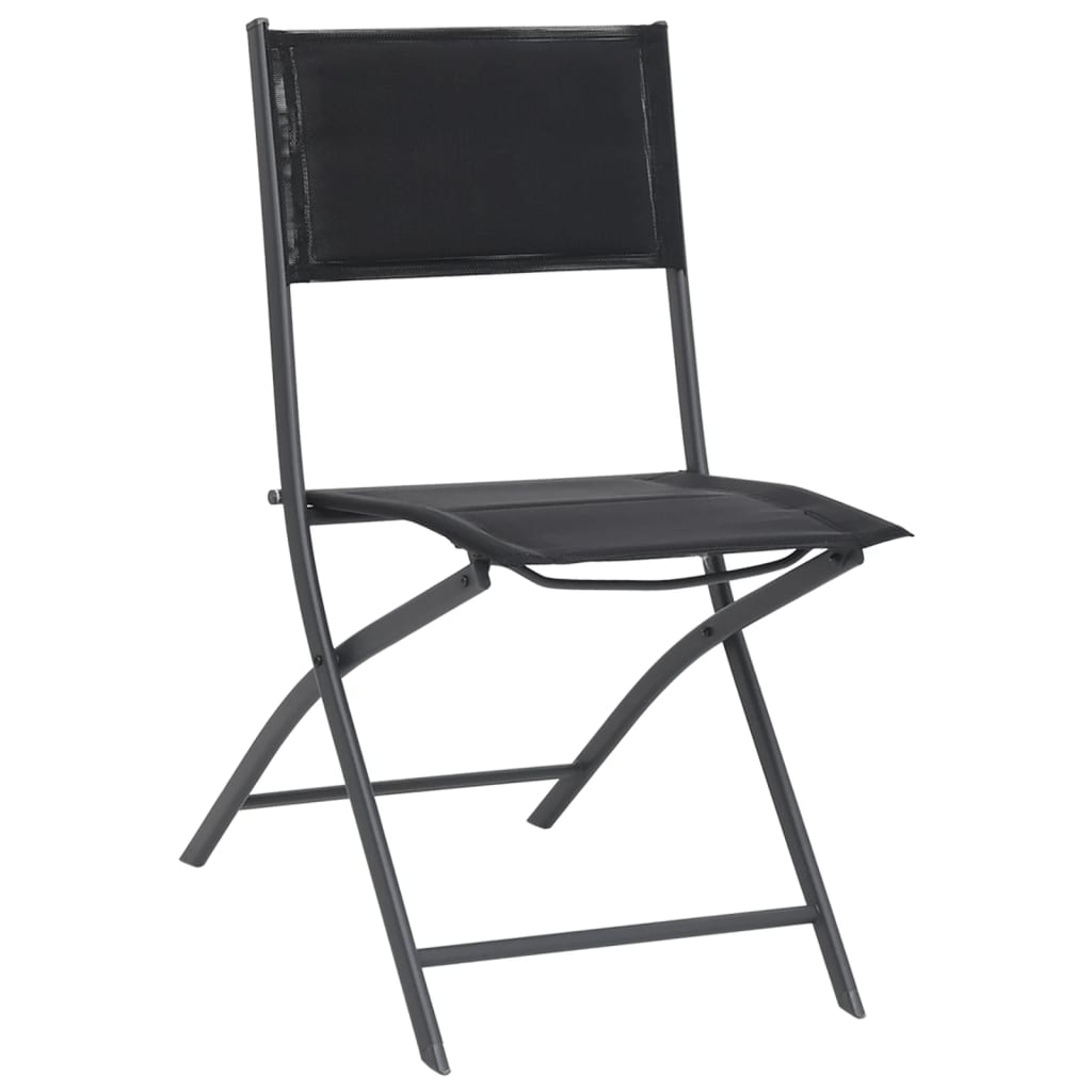 vidaXL Klappbare Gartenstühle 2 Stk. Stahl und Textilene