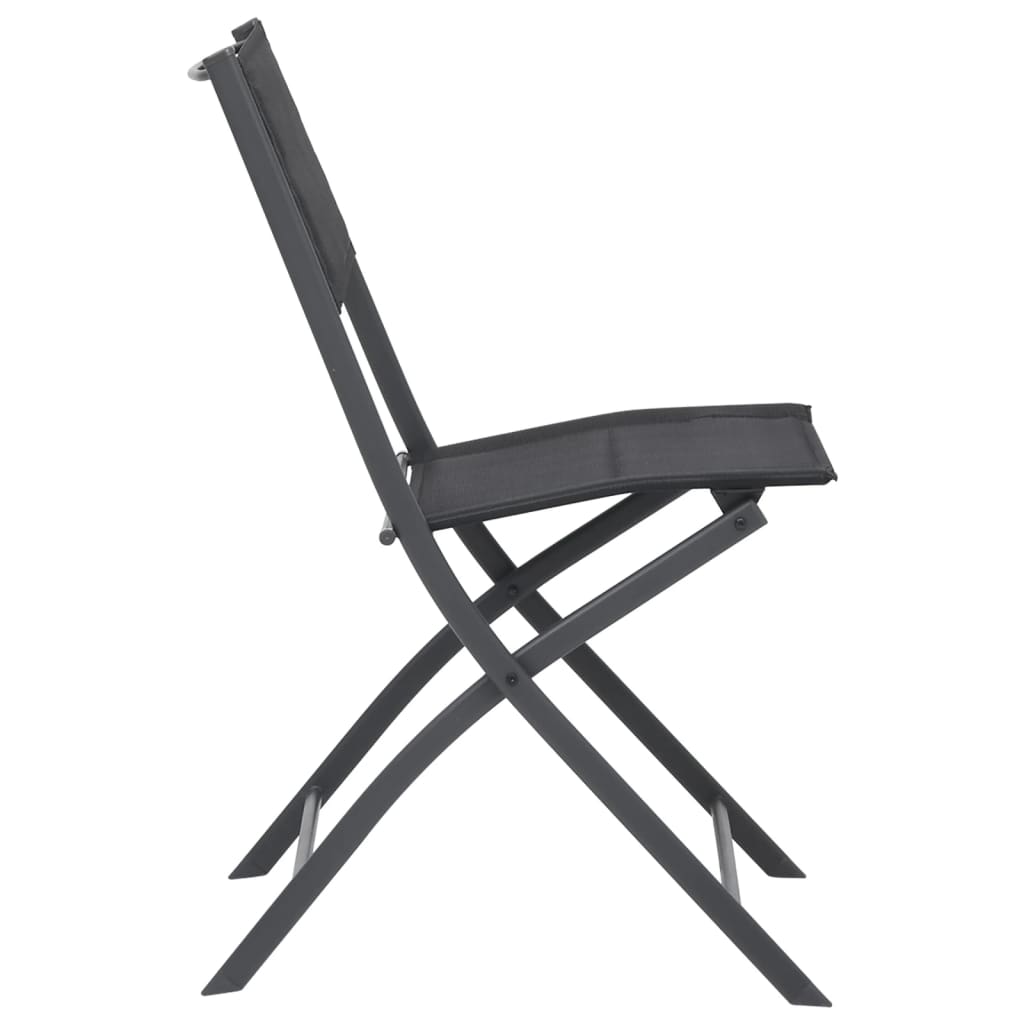 vidaXL Klappbare Gartenstühle 2 Stk. Stahl und Textilene