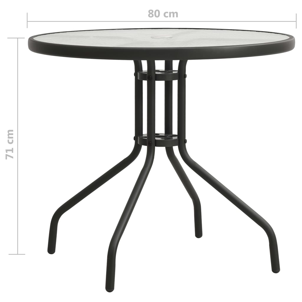 vidaXL Bistrotisch Anthrazit Ø80x71 cm Stahl