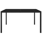 vidaXL Gartentisch 130x130x72 cm Schwarz Stahl und Glas