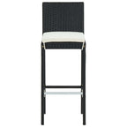 vidaXL Garten-Barhocker mit Kissen 4 Stk. Schwarz Poly Rattan