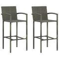 vidaXL Barhocker 2 Stk. Braun Poly Rattan