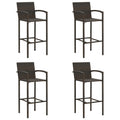 vidaXL Barhocker 4 Stk. Braun Poly Rattan