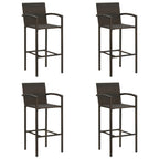 vidaXL Barhocker 4 Stk. Braun Poly Rattan