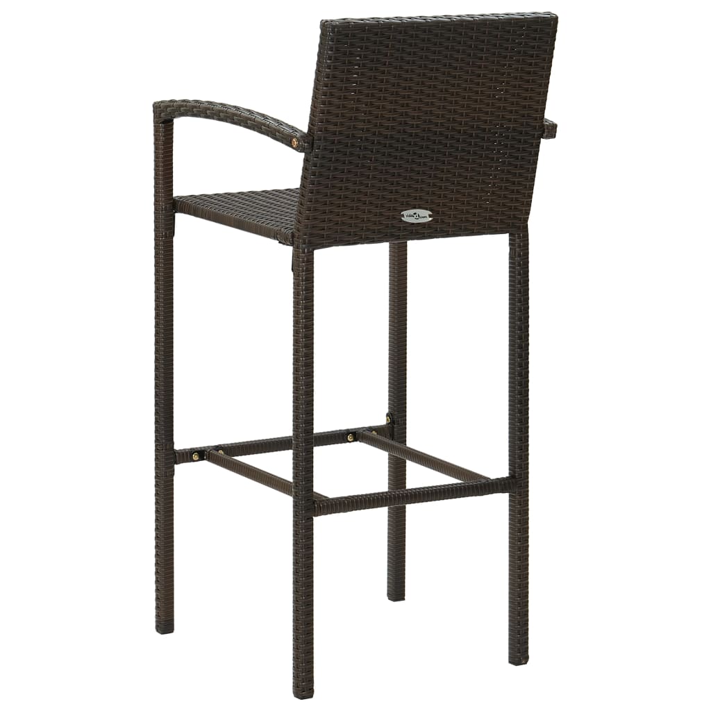 vidaXL Barhocker 4 Stk. Braun Poly Rattan