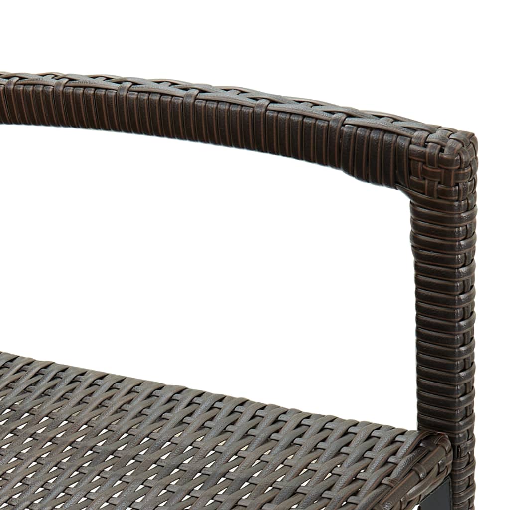 vidaXL Barhocker 4 Stk. Braun Poly Rattan