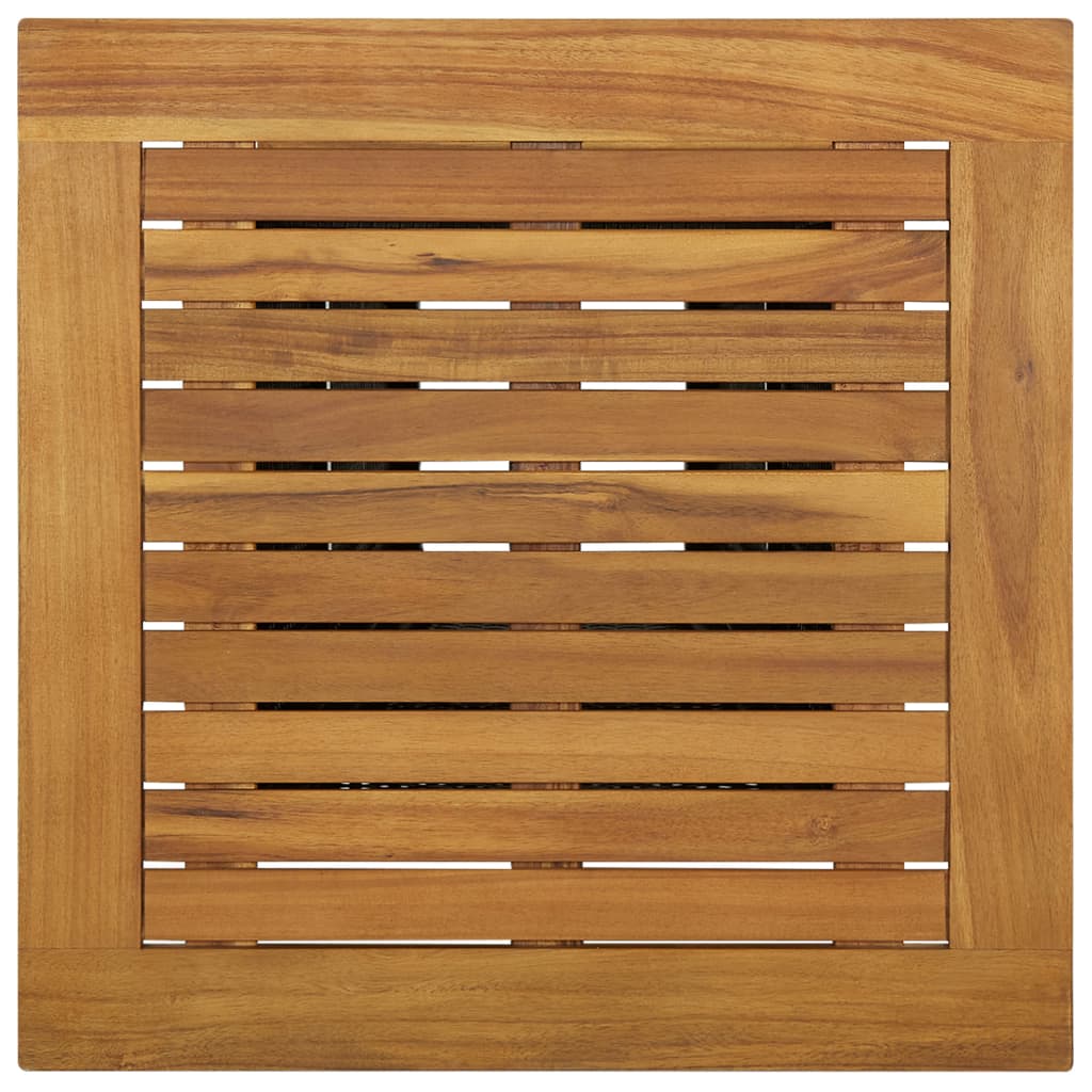 vidaXL Bartisch Schwarz 60x60x110 cm Poly Rattan und Massivholz Akazie