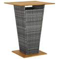 vidaXL Bartisch Schwarz 60x60x110 cm Poly Rattan und Massivholz Akazie