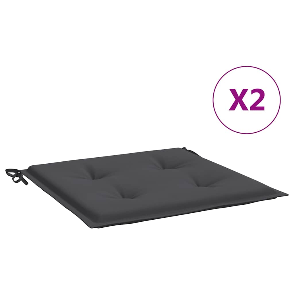 vidaXL Gartenstuhl-Kissen 2 Stk. Anthrazit 40x40x3 cm Oxford-Gewebe