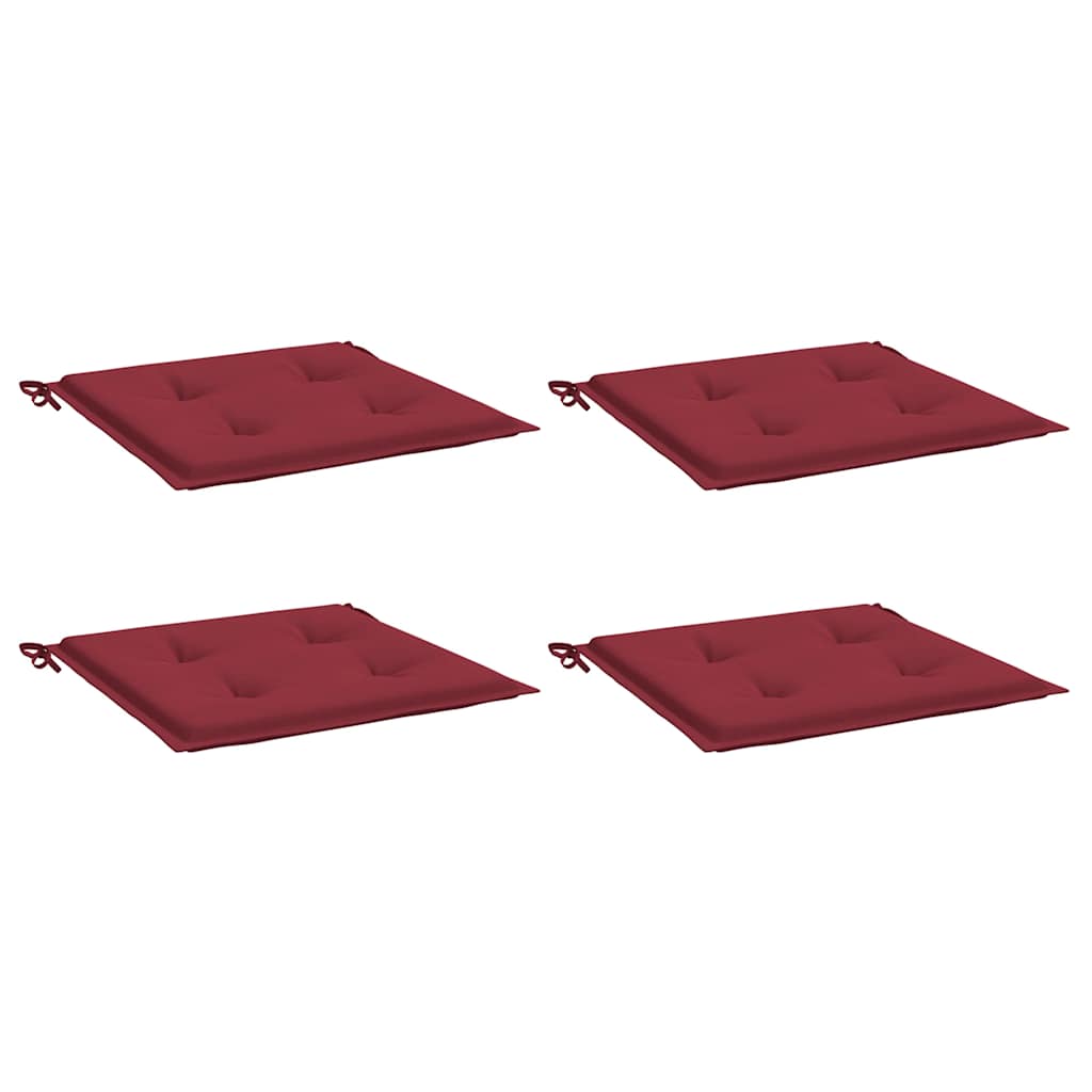 vidaXL Gartenstuhl-Kissen 4 Stk. Weinrot 40x40x3 cm Oxford-Gewebe