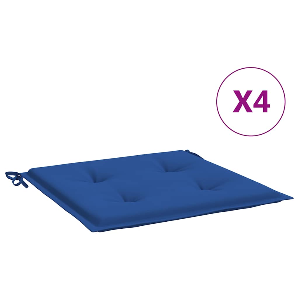 vidaXL Gartenstuhl-Kissen 4 Stk. Königsblau 40x40x4 cm Oxford-Gewebe
