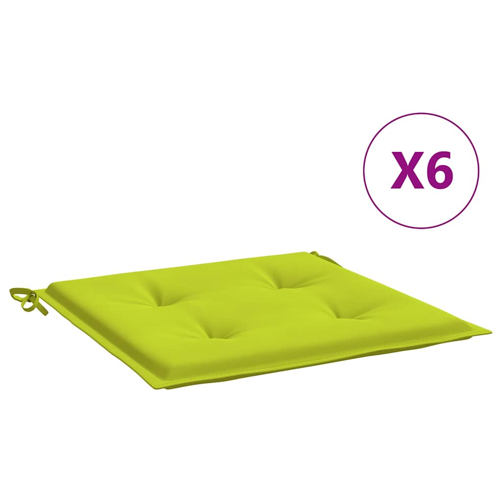 vidaXL Gartenstuhl-Kissen 6 Stk. Knallgrün 40x40x3 cm Oxford-Gewebe