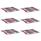 vidaXL Gartenstuhl-Kissen 6Stk. Rot Karomuster 40x40x4cm Oxford-Gewebe
