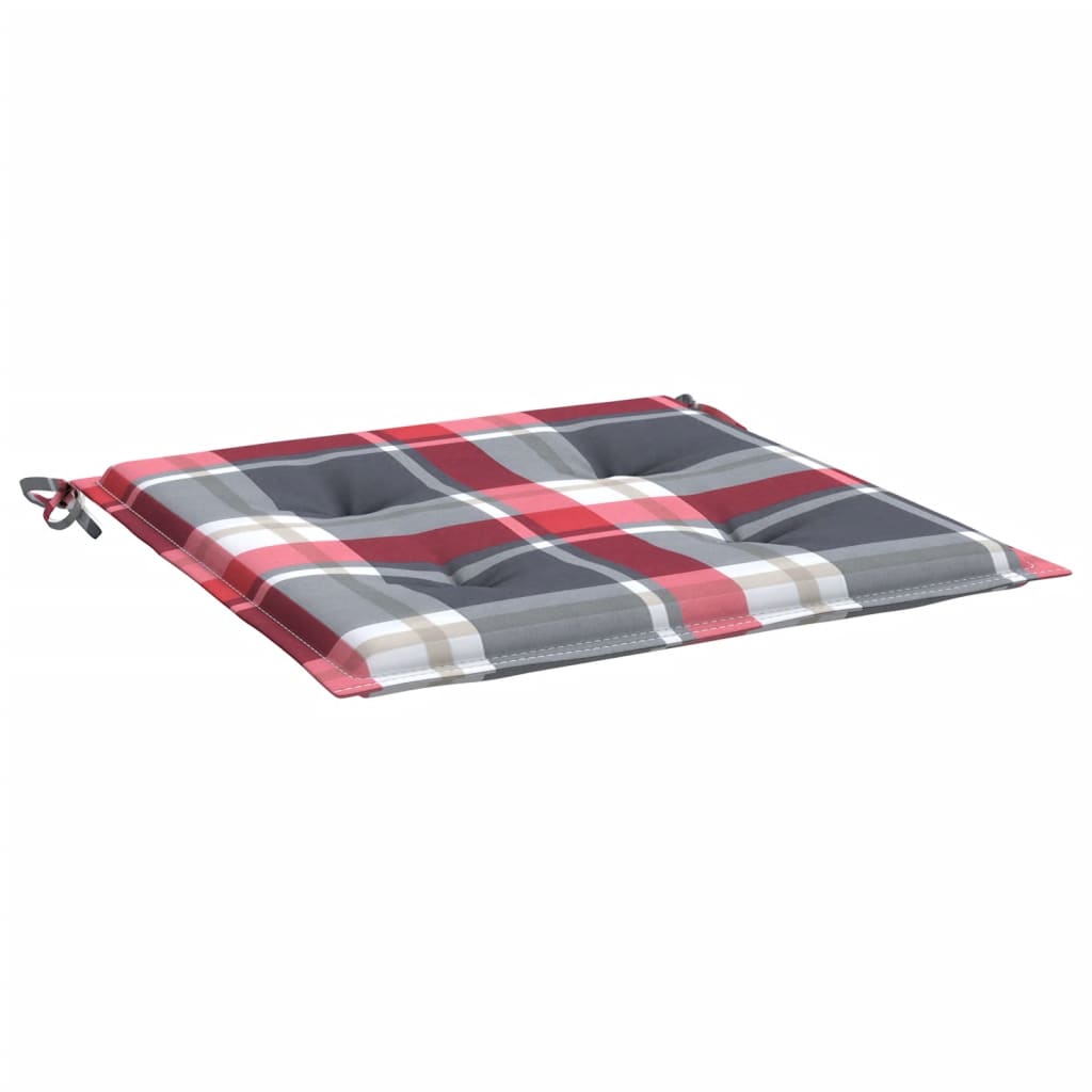 vidaXL Gartenstuhl-Kissen 6Stk. Rot Karomuster 40x40x4cm Oxford-Gewebe