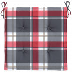vidaXL Gartenstuhl-Kissen 6Stk. Rot Karomuster 40x40x4cm Oxford-Gewebe