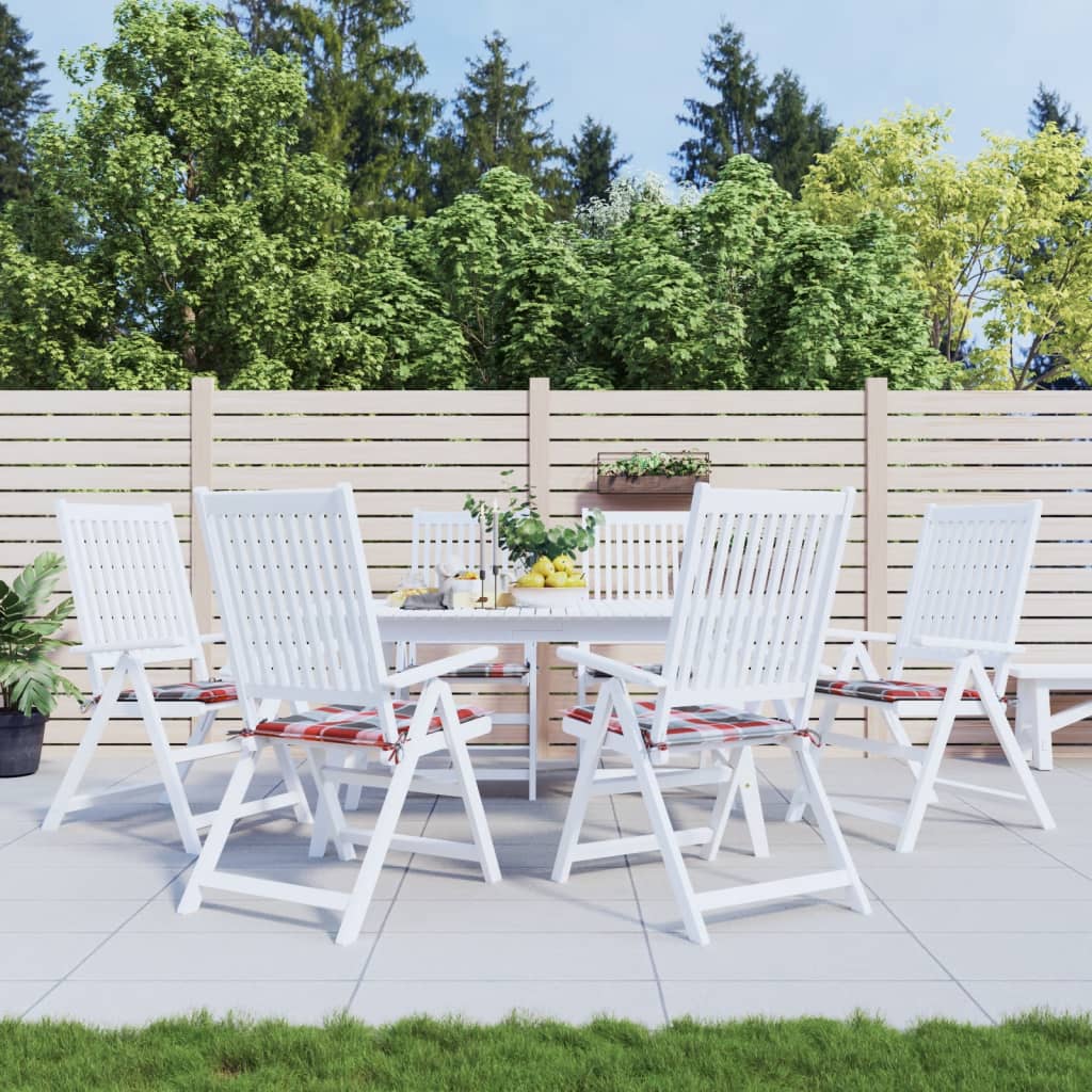 vidaXL Gartenstuhl-Kissen 6Stk. Rot Karomuster 40x40x4cm Oxford-Gewebe