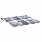 vidaXL Gartenstuhl-Kissen 2 Stk. Grau Karomuster 40x40x4 cm