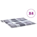 vidaXL Gartenstuhl-Kissen 4 Stk. Grau Karomuster 40x40x4 cm