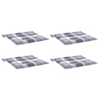 vidaXL Gartenstuhl-Kissen 4 Stk. Grau Karomuster 40x40x4 cm