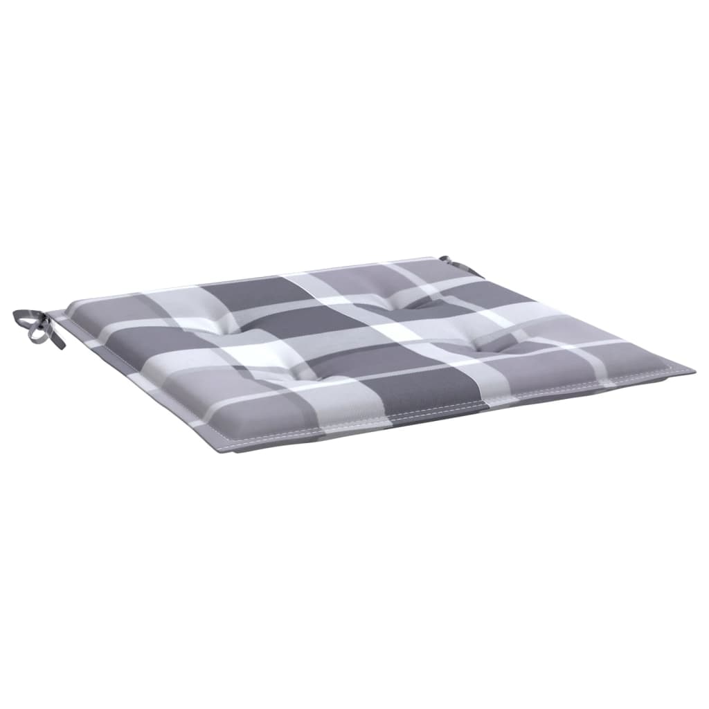 vidaXL Gartenstuhl-Kissen 6 Stk. Grau Karomuster 40x40x4 cm
