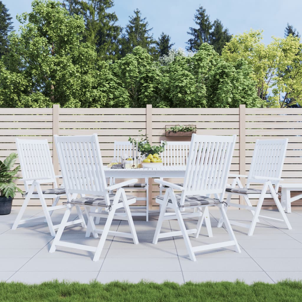 vidaXL Gartenstuhl-Kissen 6 Stk. Grau Karomuster 40x40x4 cm
