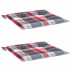 vidaXL Gartenstuhl-Kissen 2Stk. Rot Karomuster 50x50x4cm Oxford-Gewebe