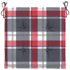 vidaXL Gartenstuhl-Kissen 2Stk. Rot Karomuster 50x50x4cm Oxford-Gewebe
