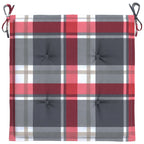 vidaXL Gartenstuhl-Kissen 4Stk. Rot Karomuster 50x50x4cm Oxford-Gewebe