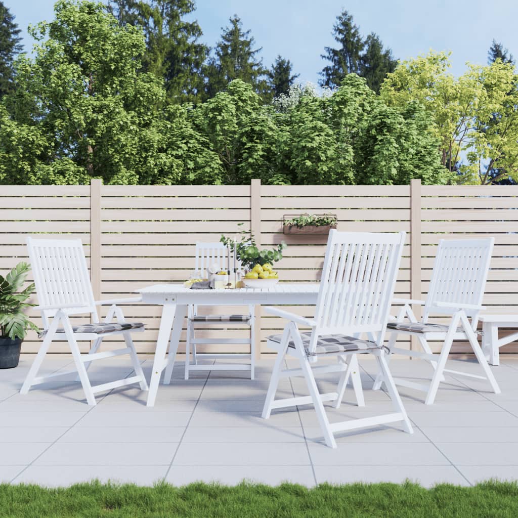 vidaXL Gartenstuhl-Kissen 4 Stk. Grau Karomuster 40x40x4 cm