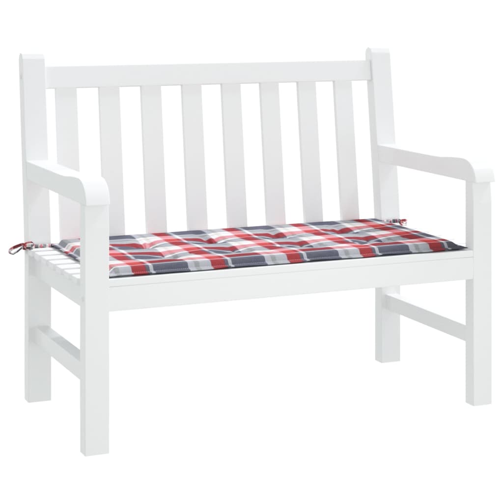 vidaXL Gartenbank-Auflage Rot Karomuster 100x50x3 cm Oxford-Gewebe