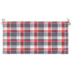 vidaXL Gartenbank-Auflage Rot Karomuster 100x50x3 cm Oxford-Gewebe