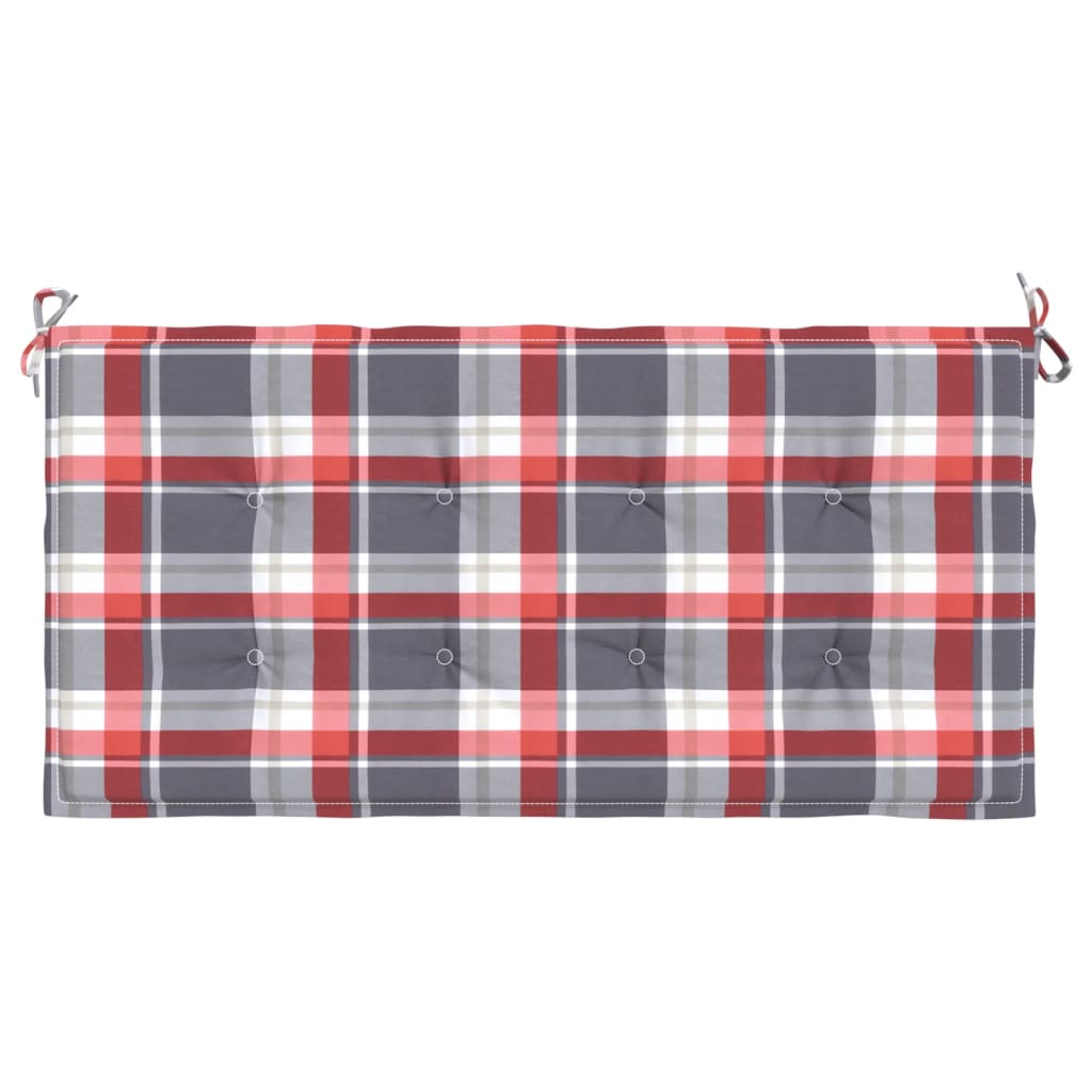 vidaXL Gartenbank-Auflage Rot Karomuster 100x50x3 cm Oxford-Gewebe