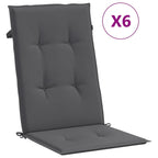 vidaXL Gartenstuhlauflagen für Hochlehner 6 Stk. Anthrazit 120x50x3 cm