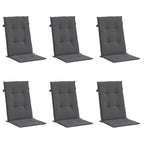 vidaXL Gartenstuhlauflagen für Hochlehner 6 Stk. Anthrazit 120x50x3 cm