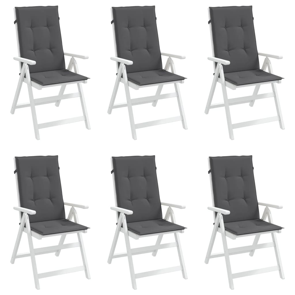 vidaXL Gartenstuhlauflagen für Hochlehner 6 Stk. Anthrazit 120x50x3 cm