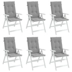 vidaXL Gartenstuhlauflagen für Hochlehner 6 Stk. Grau 120x50x3cm Stoff