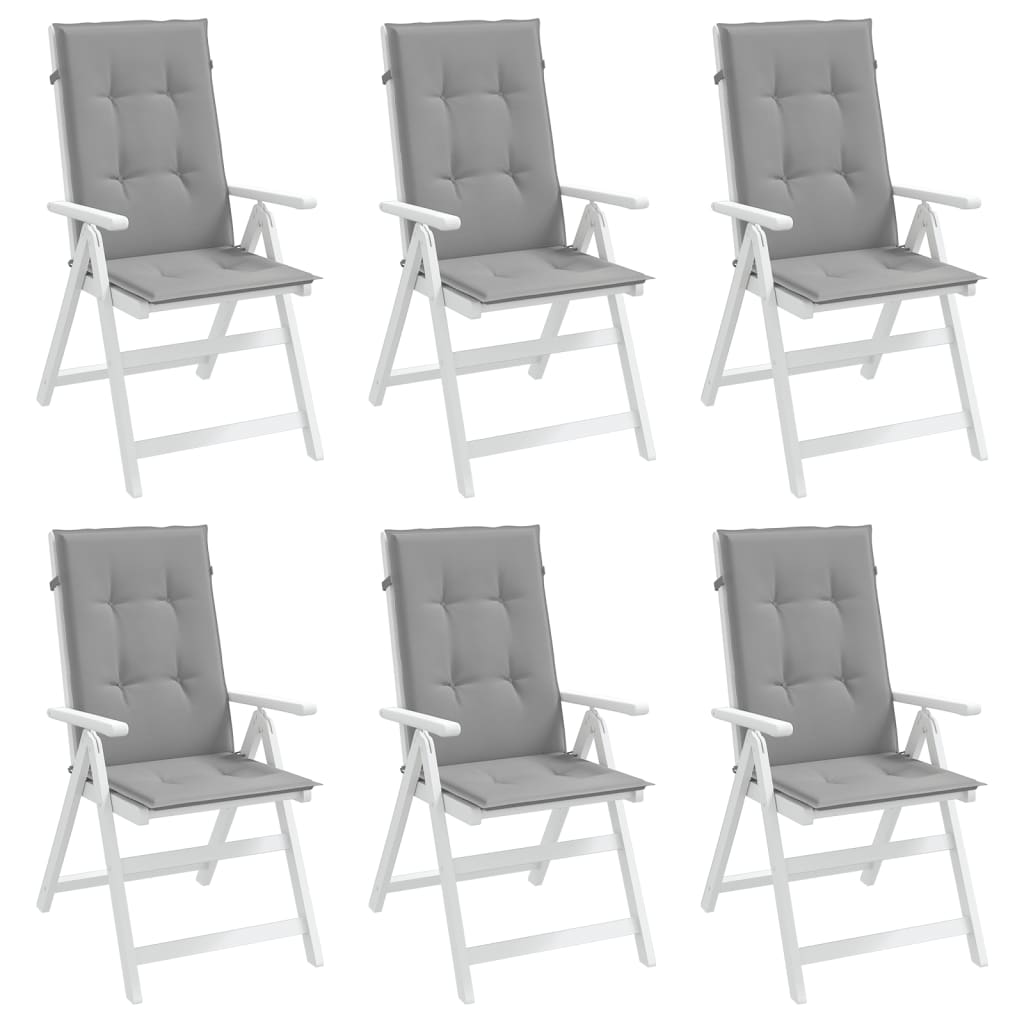 vidaXL Gartenstuhlauflagen für Hochlehner 6 Stk. Grau 120x50x3cm Stoff