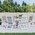 vidaXL Gartenstuhlauflagen für Hochlehner 6 Stk. Grau 120x50x3cm Stoff