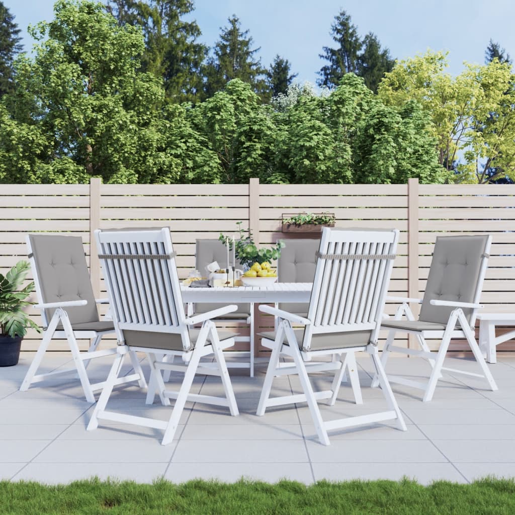 vidaXL Gartenstuhlauflagen für Hochlehner 6 Stk. Grau 120x50x3cm Stoff