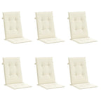 vidaXL Gartenstuhlauflagen für Hochlehner 6Stk. Creme 120x50x3cm Stoff