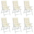 vidaXL Gartenstuhlauflagen für Hochlehner 6Stk. Creme 120x50x3cm Stoff