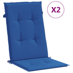 vidaXL Gartenstuhlauflagen für Hochlehner 2 Stk. Königsblau 120x50x3cm