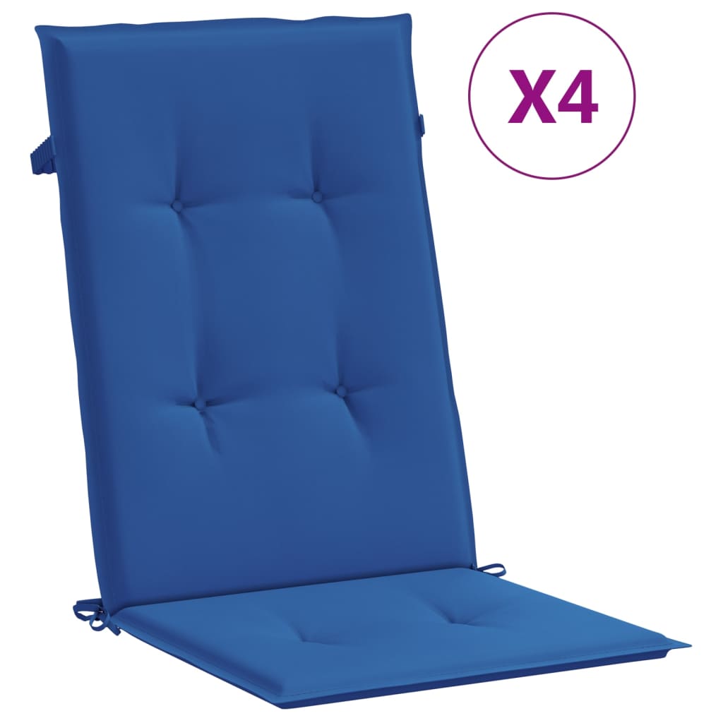 vidaXL Gartenstuhlauflagen für Hochlehner 4 Stk. Königsblau 120x50x3cm