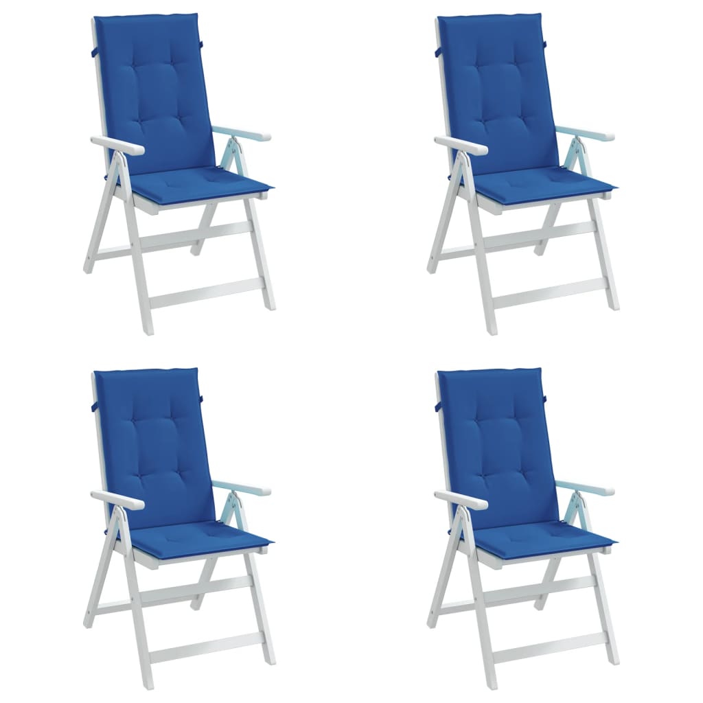 vidaXL Gartenstuhlauflagen für Hochlehner 4 Stk. Königsblau 120x50x3cm