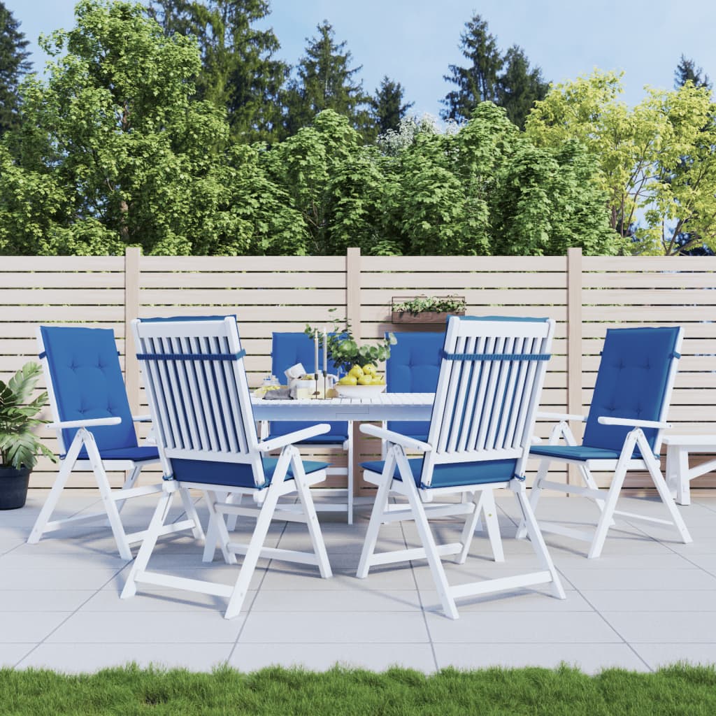 vidaXL Gartenstuhlauflagen für Hochlehner 6 Stk. Königsblau 120x50x3cm