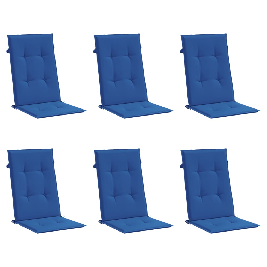 vidaXL Gartenstuhlauflagen für Hochlehner 6 Stk. Königsblau 120x50x3cm