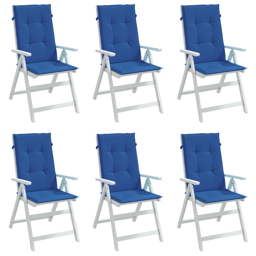 vidaXL Gartenstuhlauflagen für Hochlehner 6 Stk. Königsblau 120x50x3cm